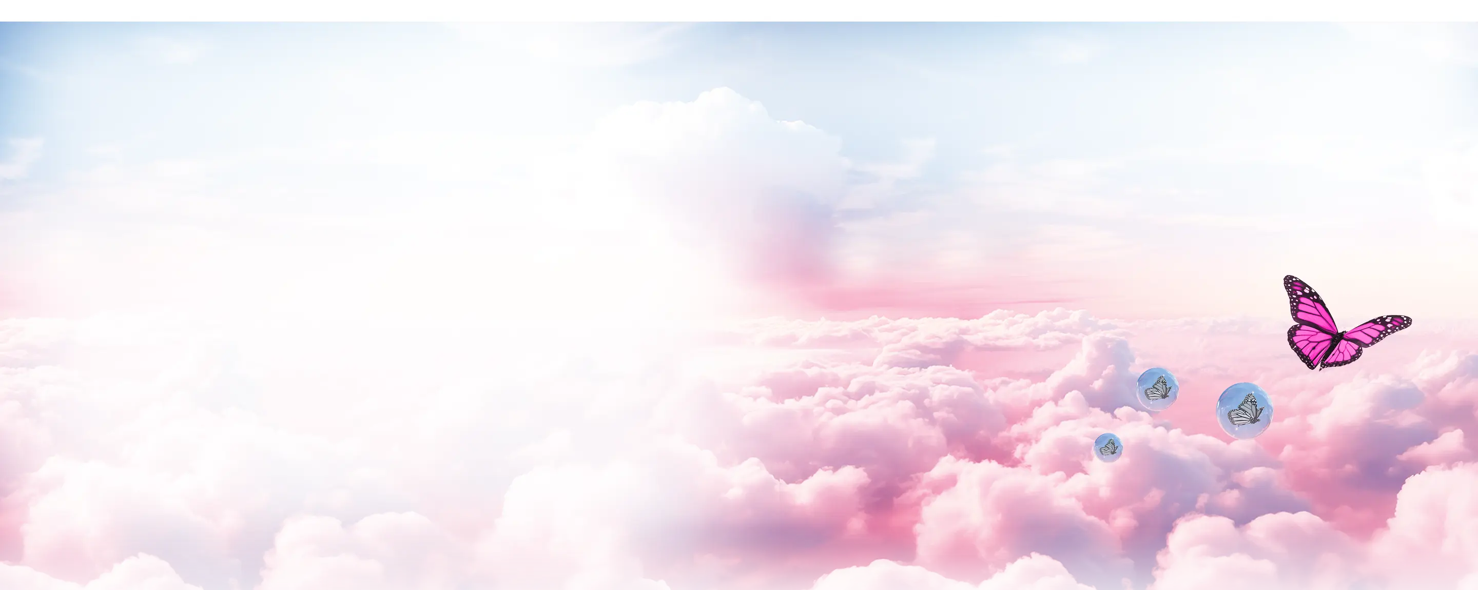 Butterflies flying through the sky